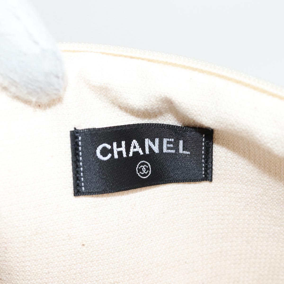 CHANEL COCO Mark Boston Bag Pile White Silver CC Auth BA1544AM