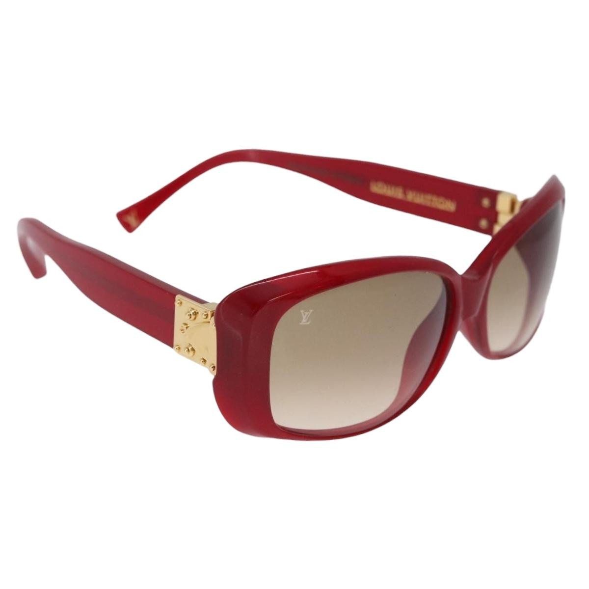 LOUIS VUITTON Spouson GM Sunglasses Plastic Red Gold Tone Z0076E LV Auth BA15450