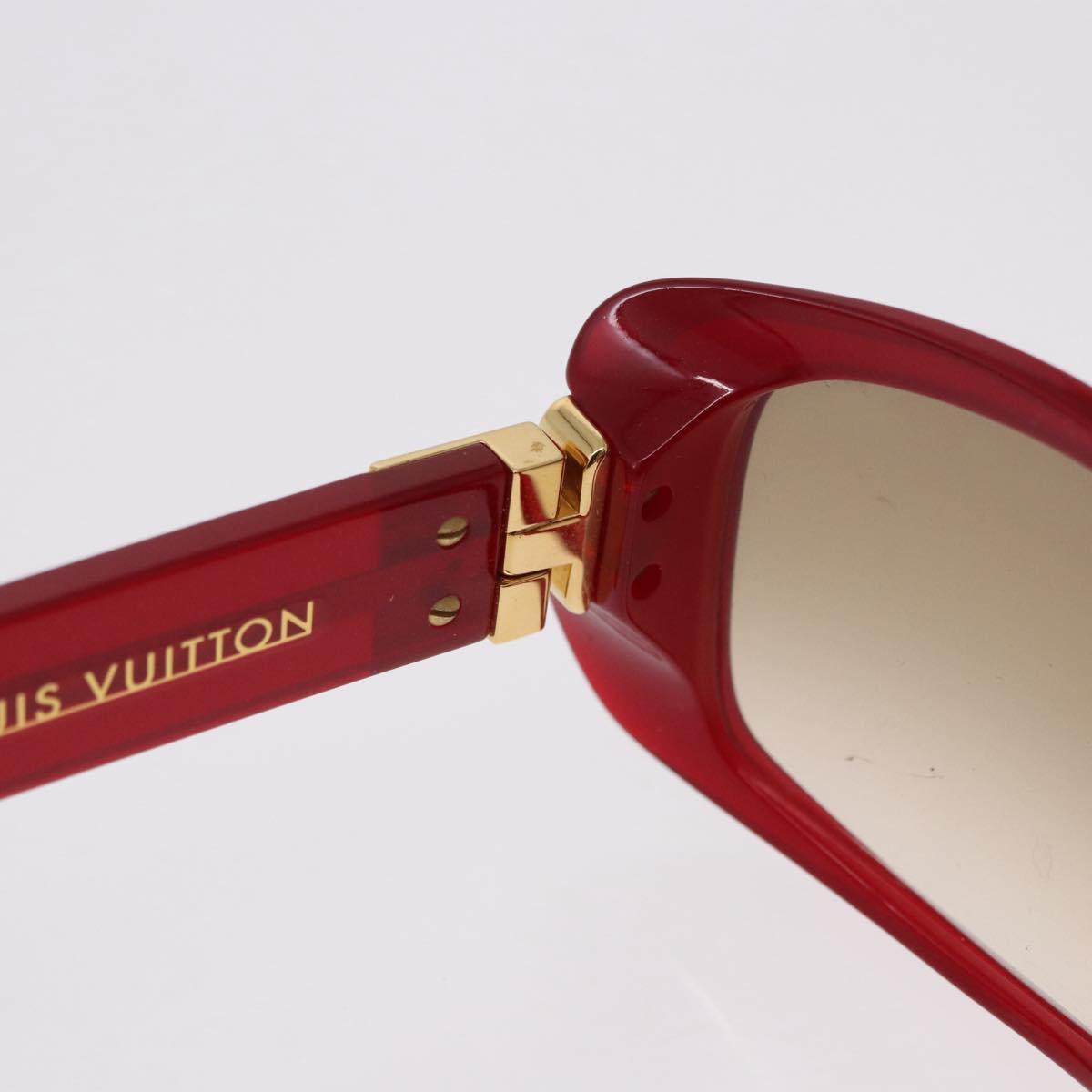 LOUIS VUITTON Spouson GM Sunglasses Plastic Red Gold Tone Z0076E LV Auth BA15450