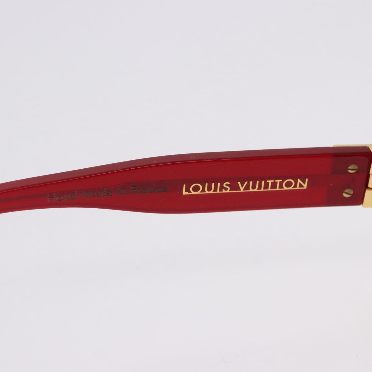 LOUIS VUITTON Spouson GM Sunglasses Plastic Red Gold Tone Z0076E LV Auth BA15450