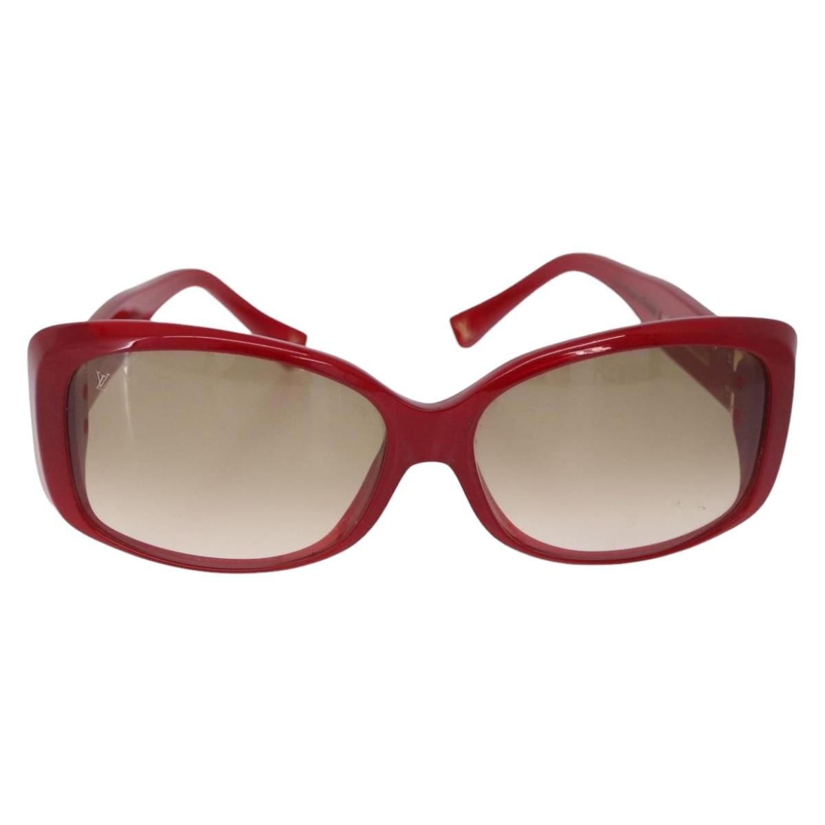 LOUIS VUITTON Spouson GM Sunglasses Plastic Red Gold Tone Z0076E LV Auth BA15450
