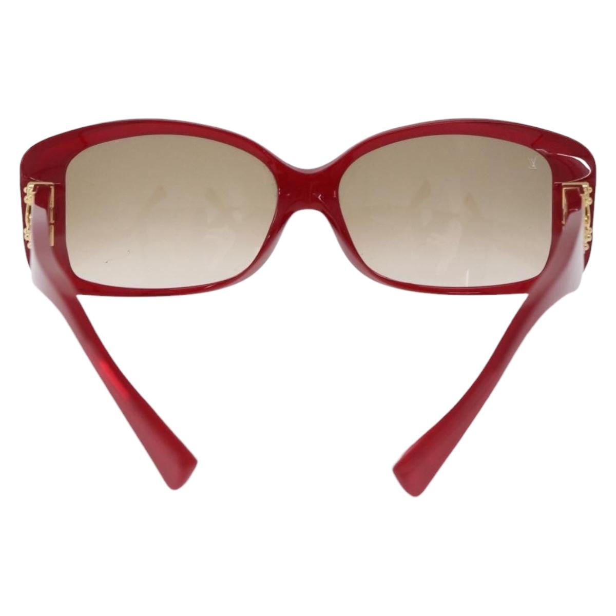 LOUIS VUITTON Spouson GM Sunglasses Plastic Red Gold Tone Z0076E LV Auth BA15450