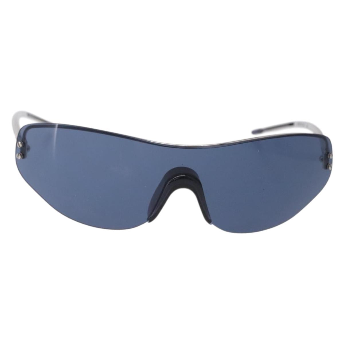 LOUIS VUITTON LV Cup 2000 Sunglasses Metal Blue Silver LV Auth BA15455V