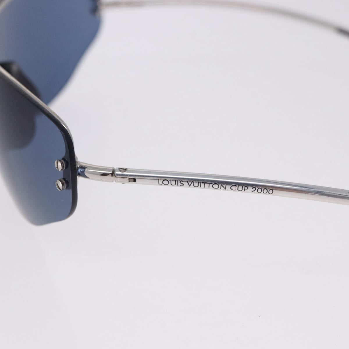 LOUIS VUITTON LV Cup 2000 Sunglasses Metal Blue Silver LV Auth BA15455V