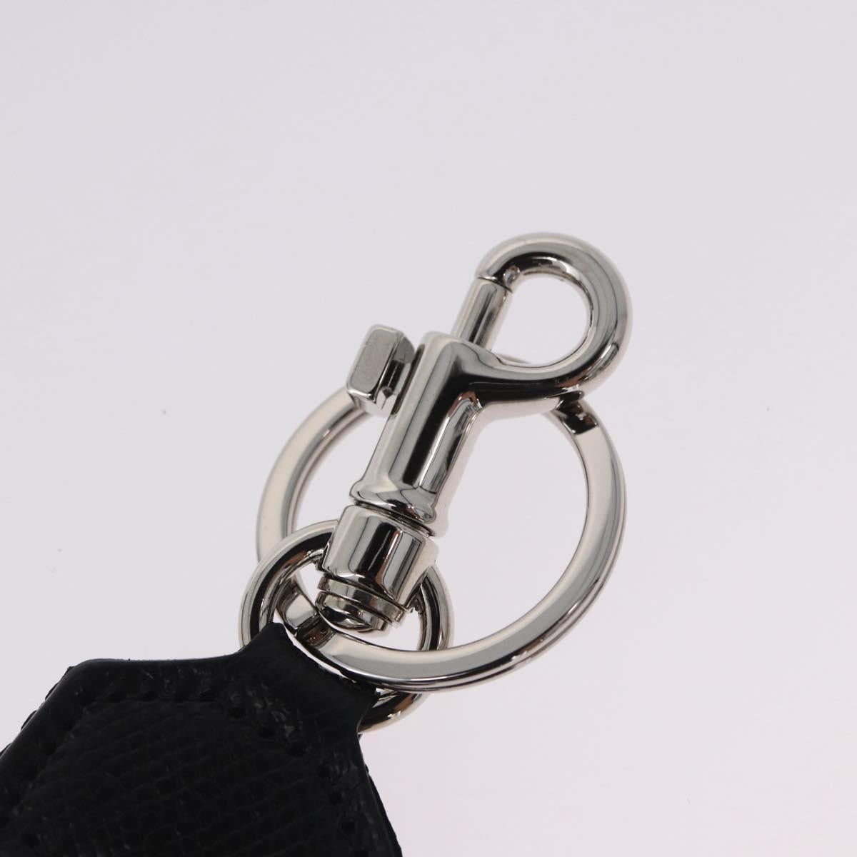 DOLCE&GABBANA Key Holder Strap Polyester Black Silver Auth BA15457A