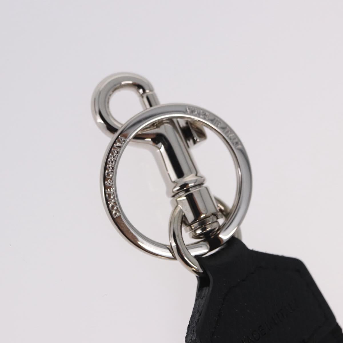 DOLCE&GABBANA Key Holder Strap Polyester Black Silver Auth BA15457A
