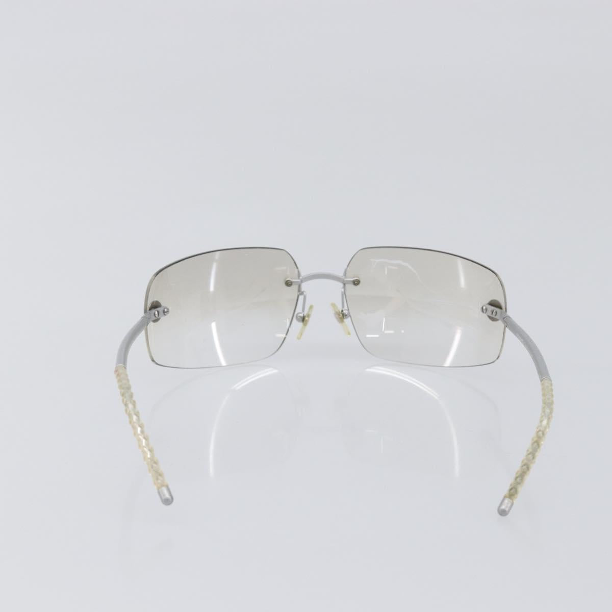 CHANEL Rimless Sunglasses Metal Silver CC Auth BA15458