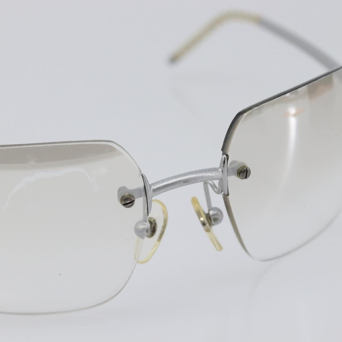 CHANEL Rimless Sunglasses Metal Silver CC Auth BA15458