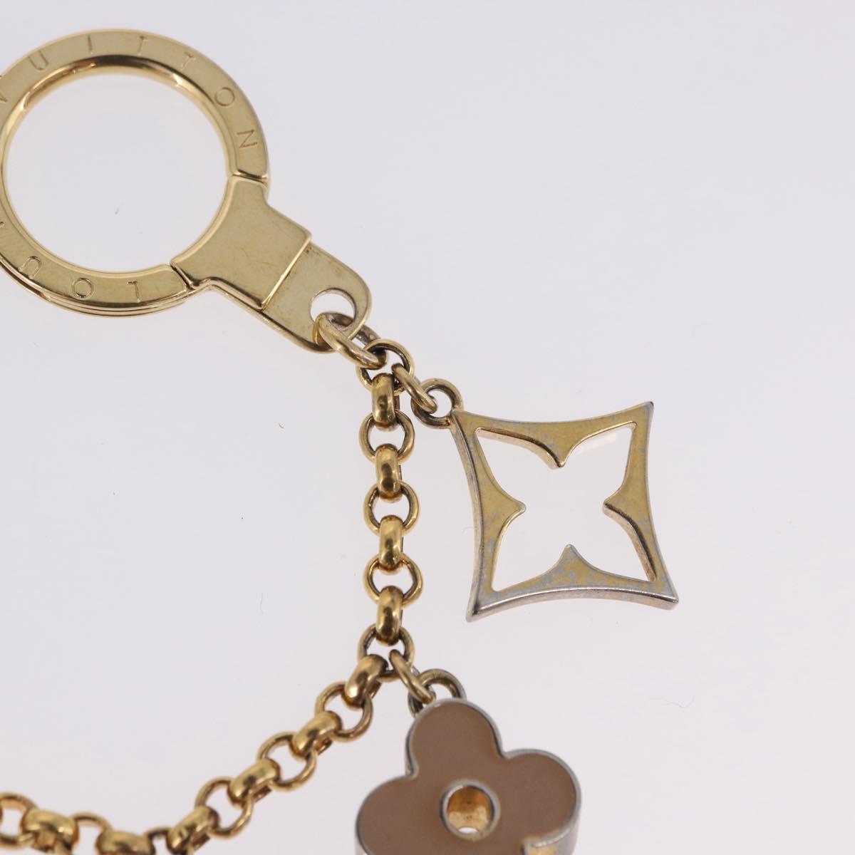 LOUIS VUITTON Fleur de Monogram Charm Metal Gold Tone LV Auth BA15463