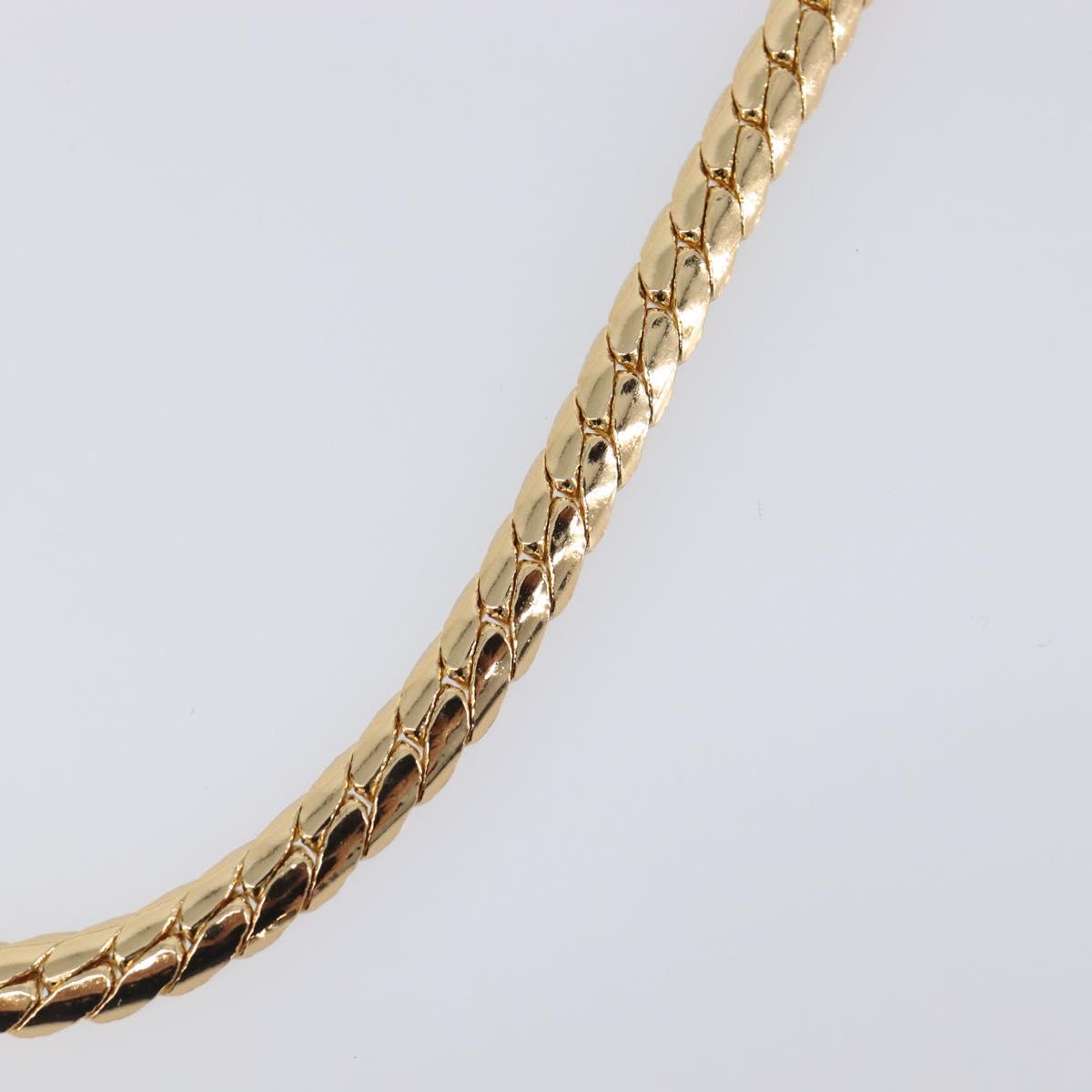 Christian Dior Necklace Metal Gold Tone Auth BA15466V