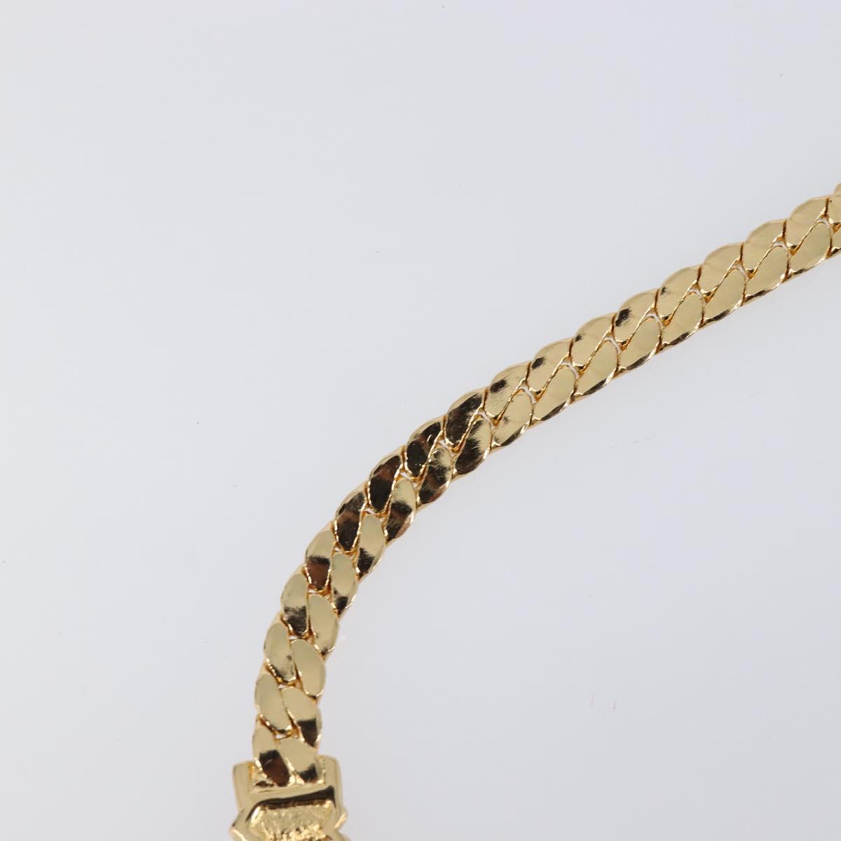 Christian Dior Necklace Metal Gold Tone Auth BA15466V