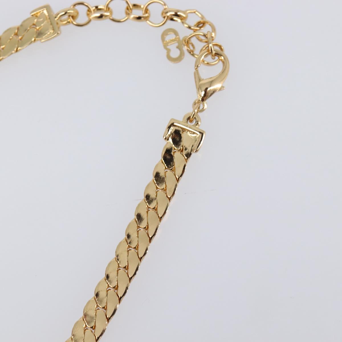 Christian Dior Necklace Metal Gold Tone Auth BA15466V