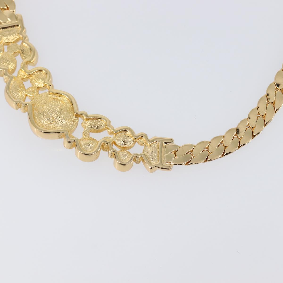 Christian Dior Necklace Metal Gold Tone Auth BA15466V