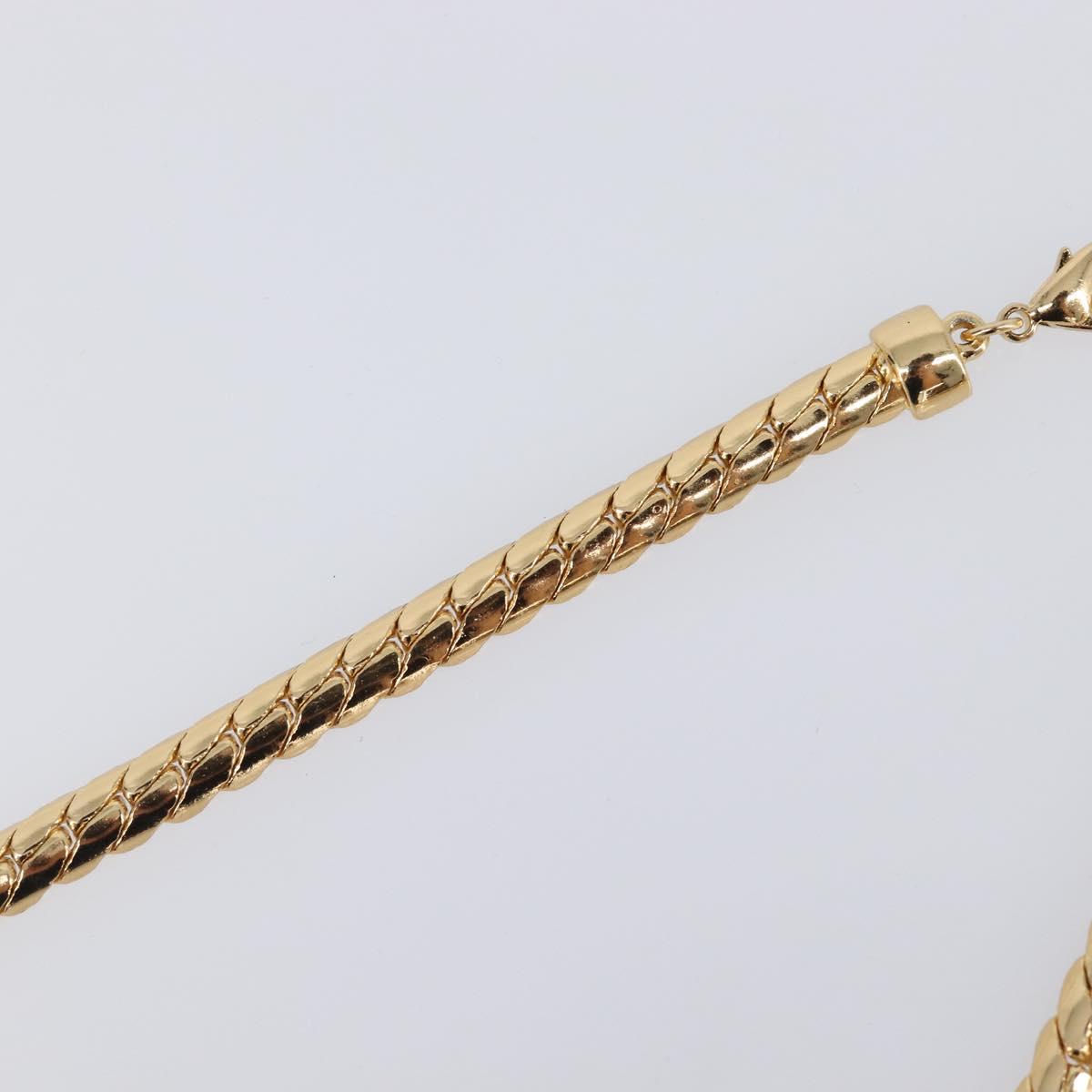 Christian Dior Necklace Metal Gold Tone Auth BA15466V