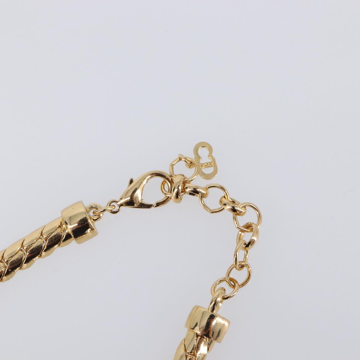 Christian Dior Necklace Metal Gold Tone Auth BA15466V