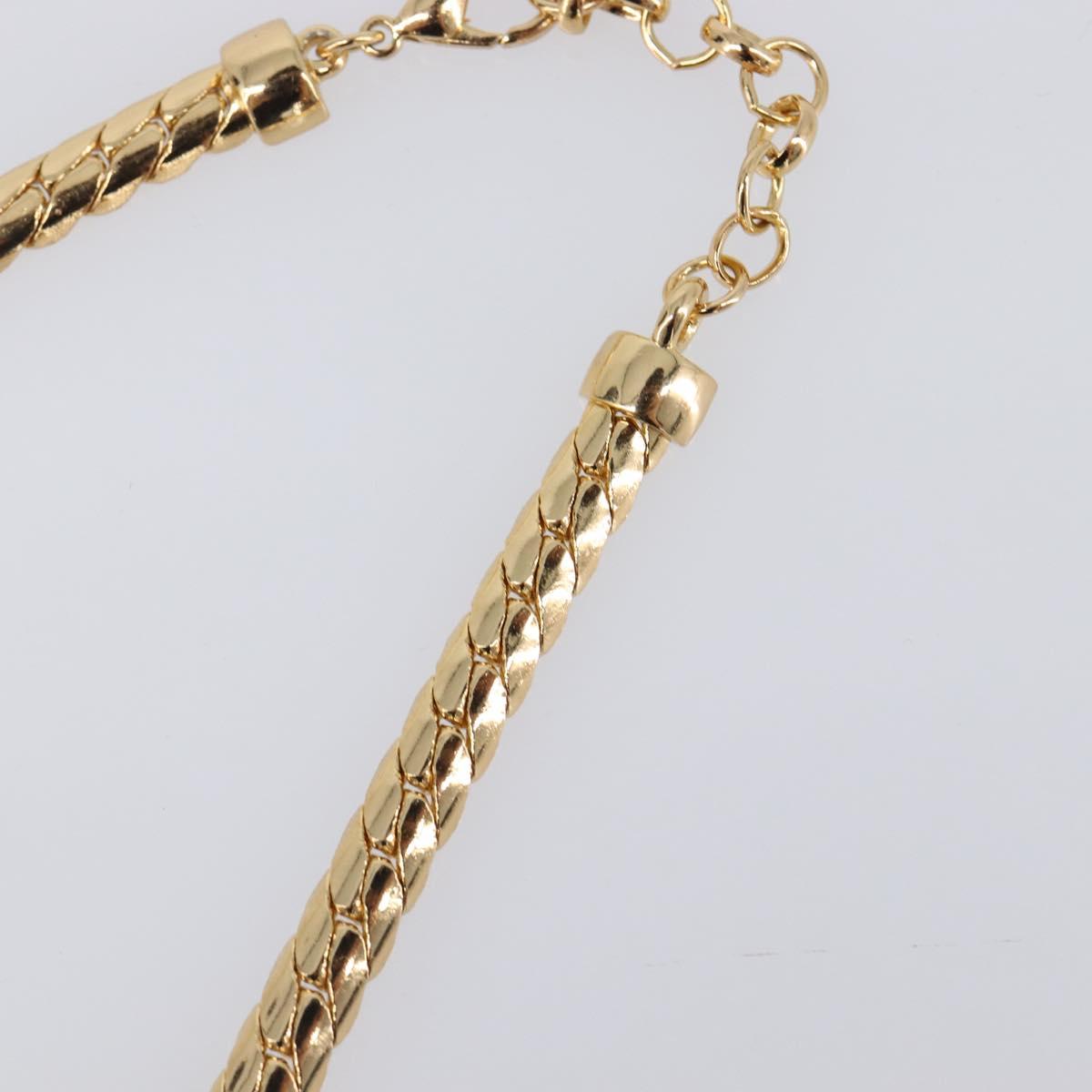 Christian Dior Necklace Metal Gold Tone Auth BA15466V
