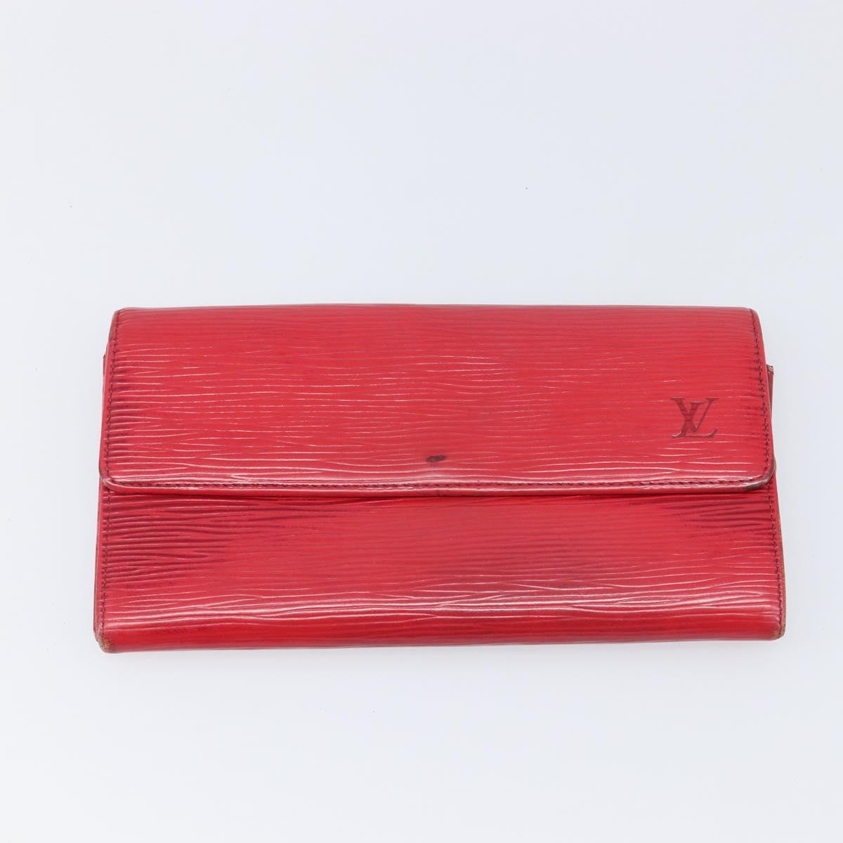LOUIS VUITTON Epi Wallet 5 Set Red Green Blue LV Auth BA15469