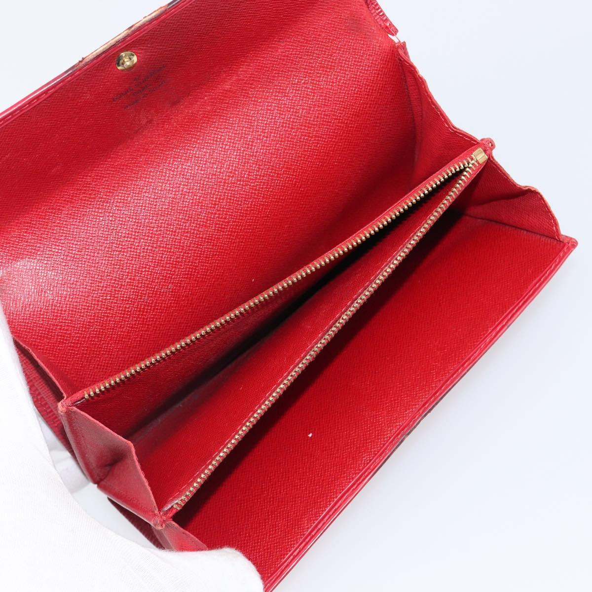 LOUIS VUITTON Epi 5 Set Wallet Red Yellow Green LV Auth BA15470