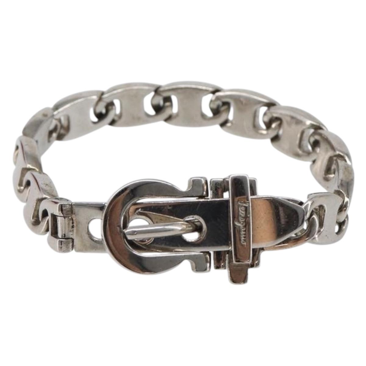 Salvatore Ferragamo Bracelet Metal Silver Auth BA15472A