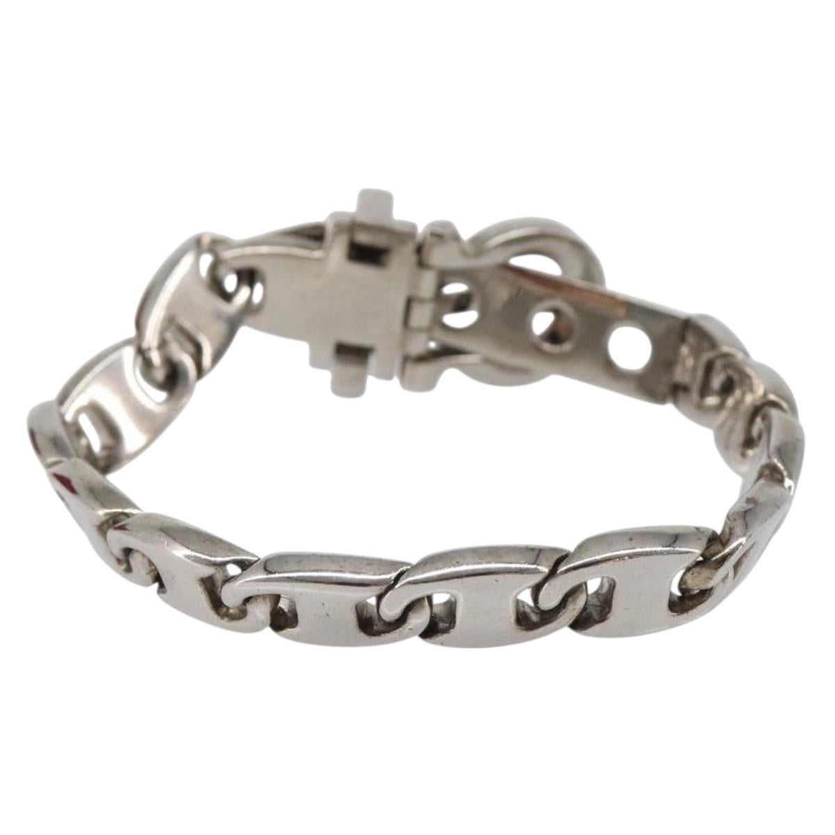 Salvatore Ferragamo Bracelet Metal Silver Auth BA15472A