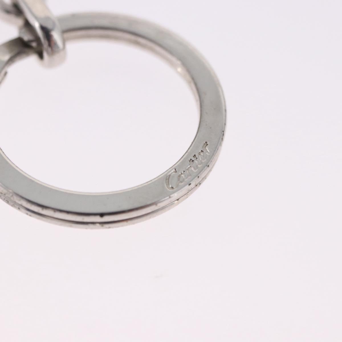 CARTIER Must Line Double C Decor Key Holder Silver Auth BA15473A