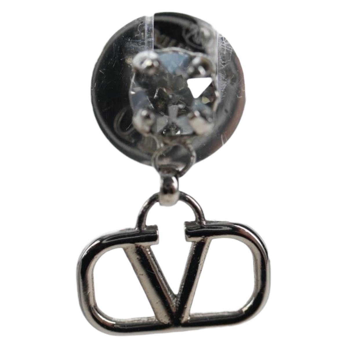 VALENTINO Earring Metal Silver Auth BA15474V