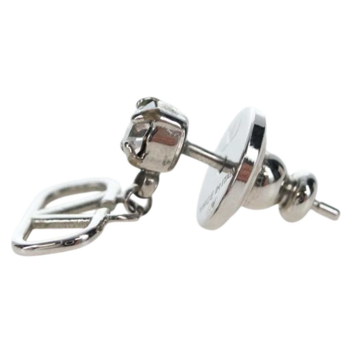 VALENTINO Earring Metal Silver Auth BA15474V