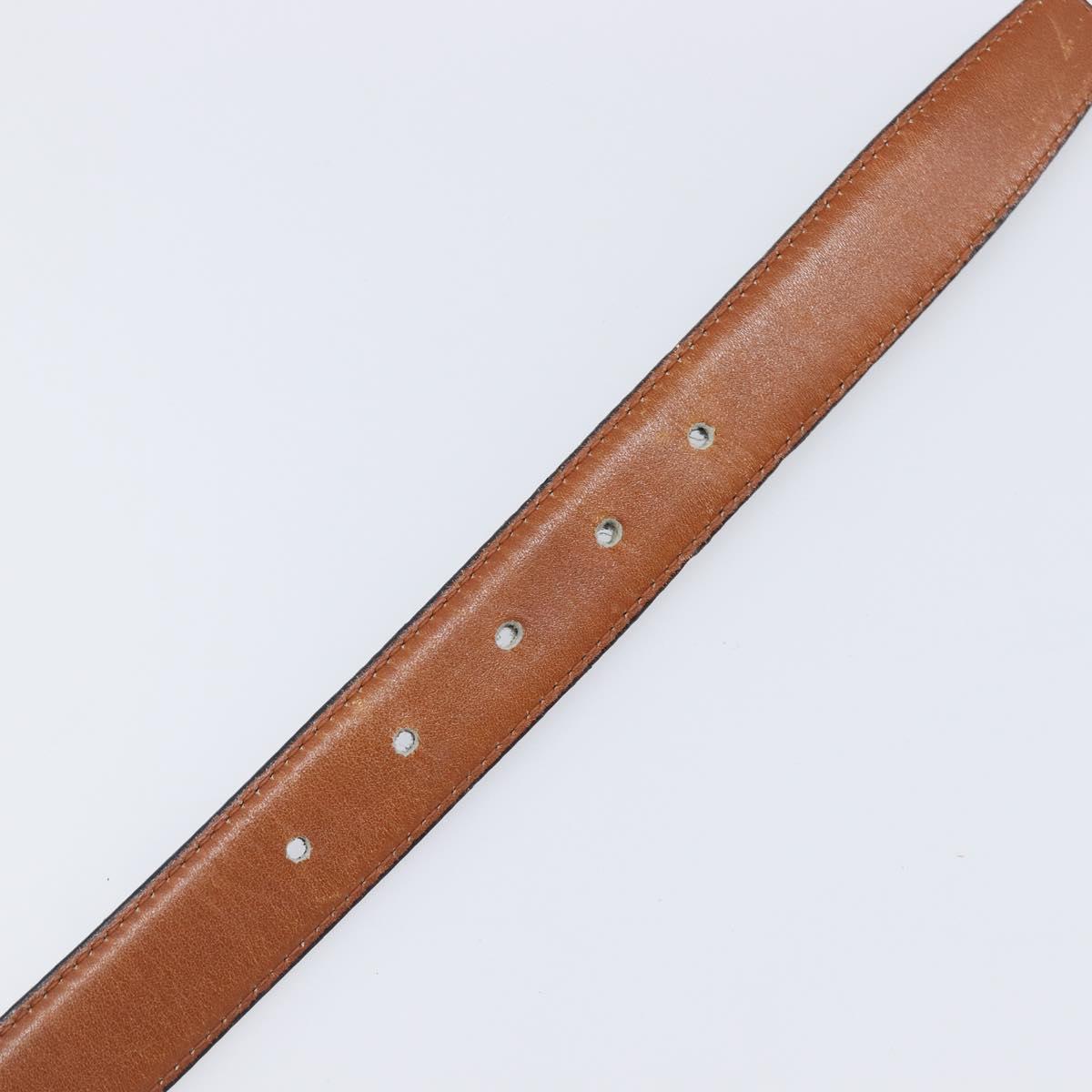 CELINE Belt Leather 4 Set Black Brown Gold tone Auth BA15475