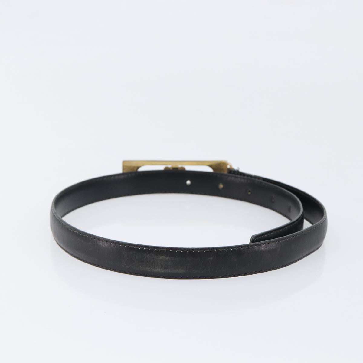 CELINE Belt Leather 4 Set Black Brown Gold tone Auth BA15475