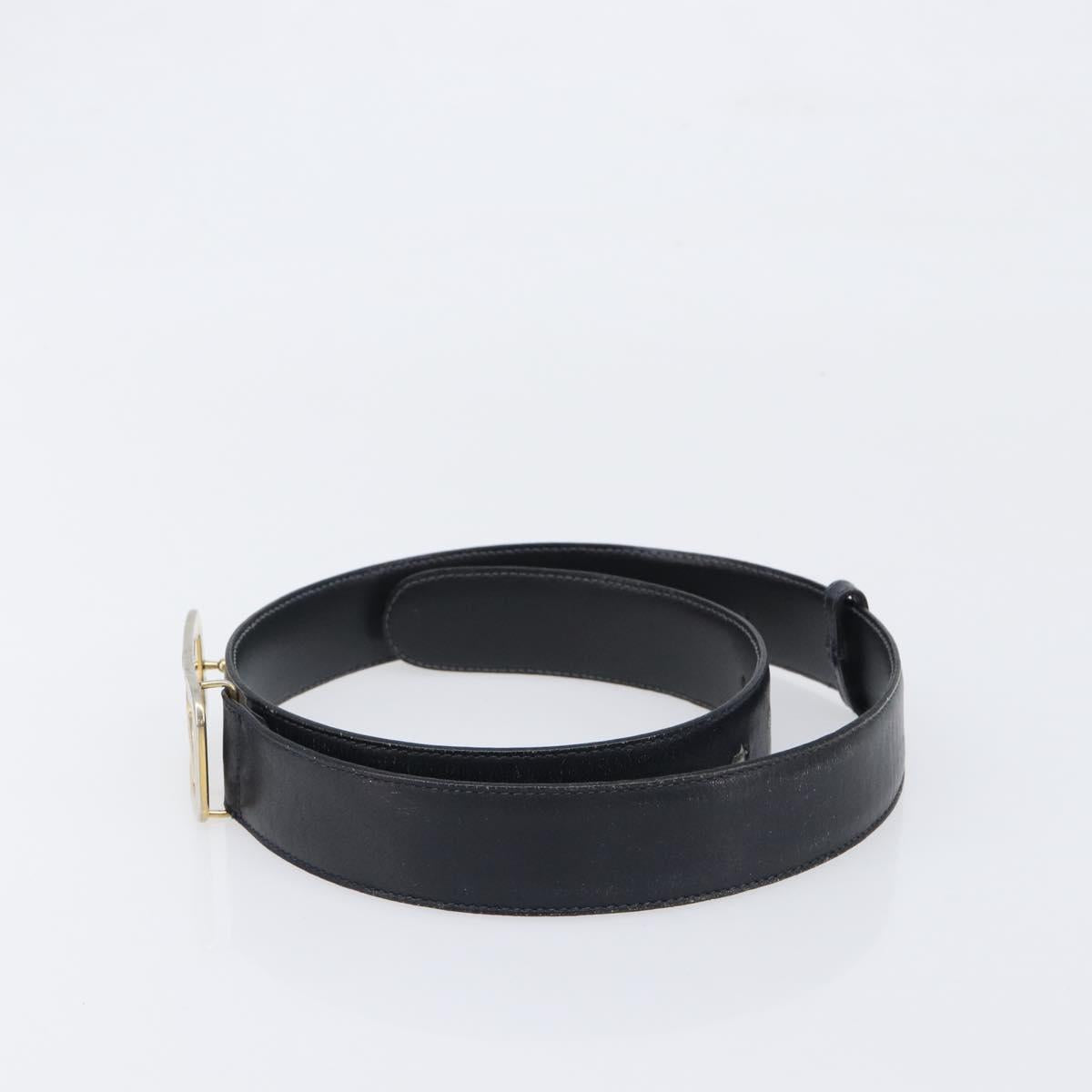 CELINE Belt Leather 4 Set Black Brown Gold tone Auth BA15475