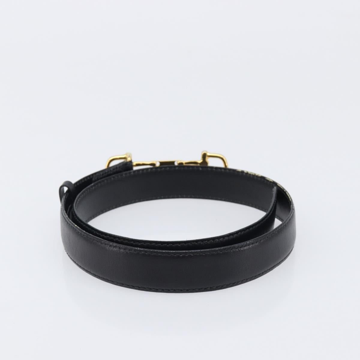 CELINE Belt Leather 4 Set Black Brown Gold tone Auth BA15475