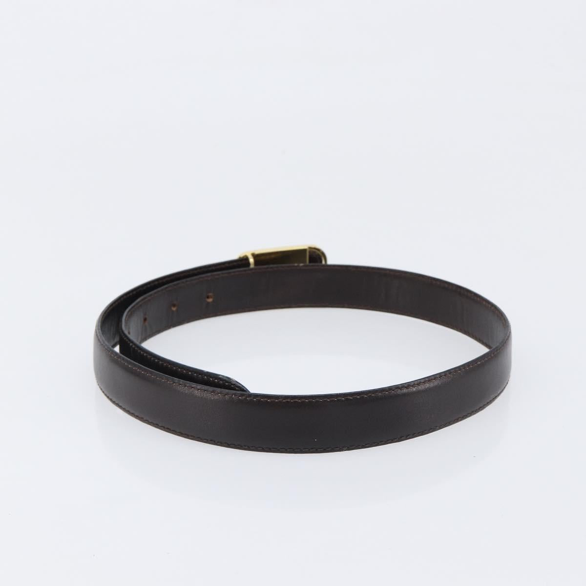 CELINE Belt Leather 4 Set Black Brown Gold tone Auth BA15476