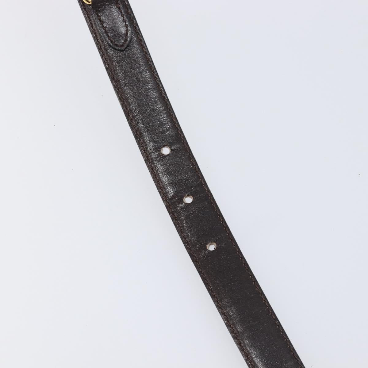 CELINE Belt Leather 4 Set Black Brown Gold tone Auth BA15476
