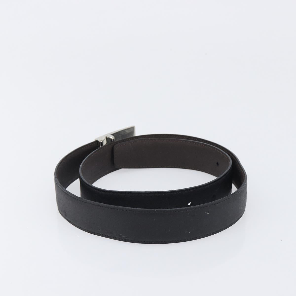 CELINE Belt Leather 5 Set Brown Gold Tone Silver Auth BA15477