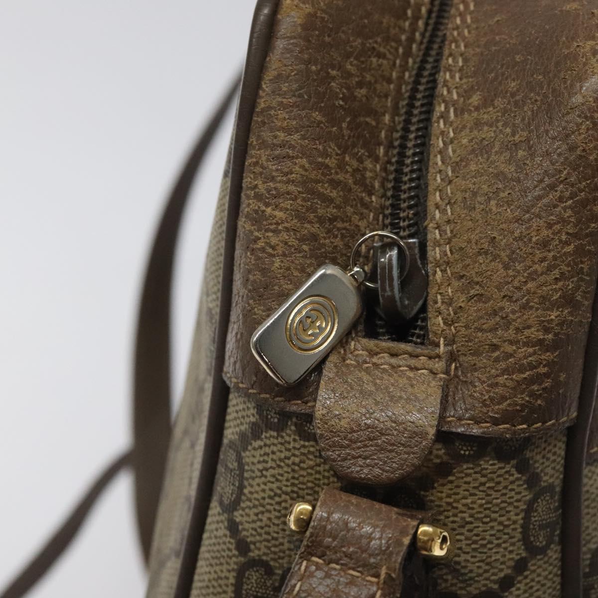 GUCCI GG Supreme Web Sherry Line Bag PVC Beige Gold 72 02 088 Auth BA1548