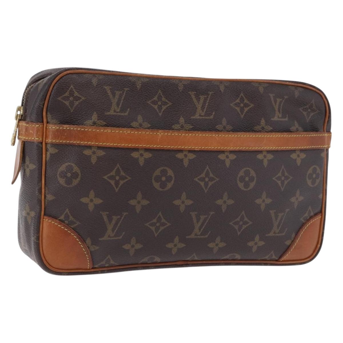 LOUIS VUITTON Monogram Compiegne 28 Clutch Bag M51845 LV Auth BA15481