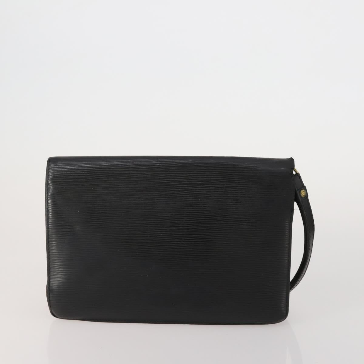 LOUIS VUITTON Epi Taiga Clutch Bag 2 Set Black Green LV Auth BA15485