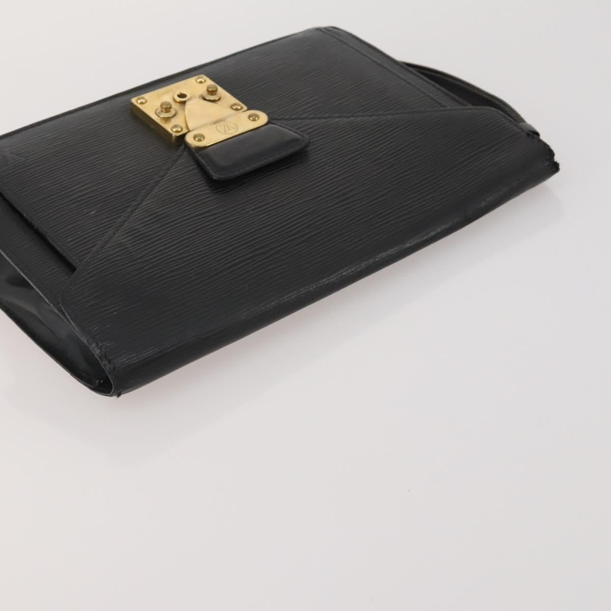 LOUIS VUITTON Epi Taiga Clutch Bag 2 Set Black Green LV Auth BA15485