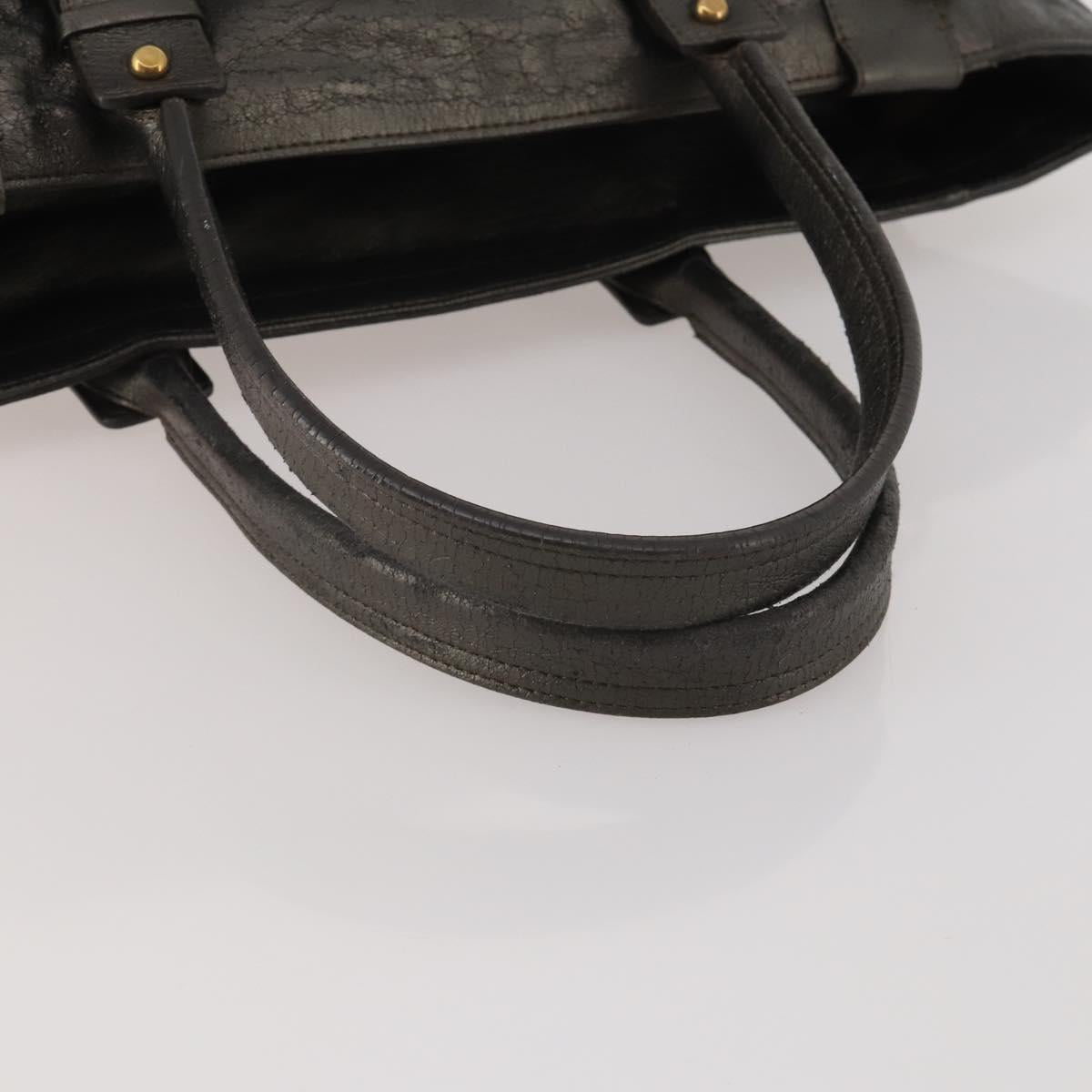Chloe Tote Bag Leather Gray Gold Tone Auth BA15487