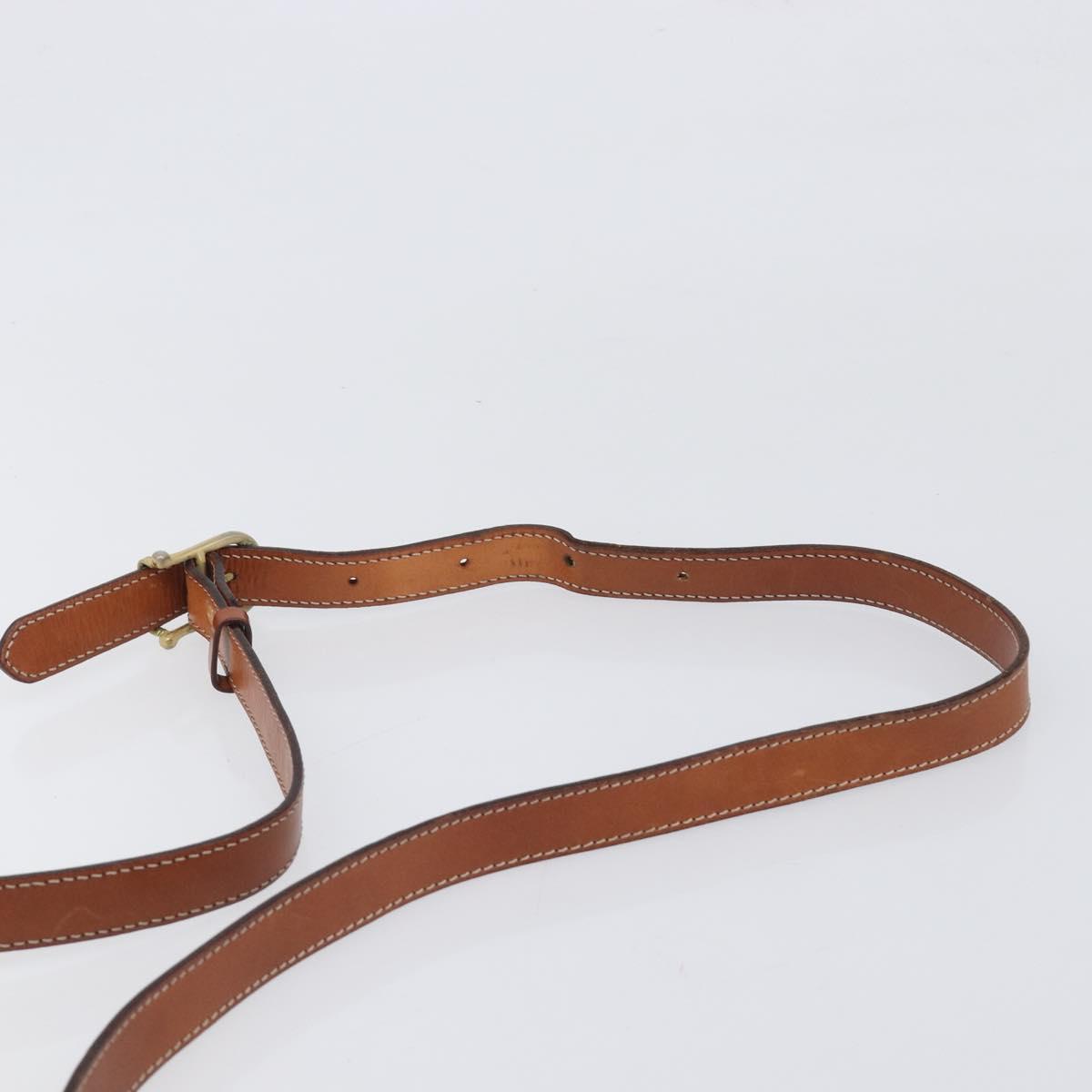 CELINE Macadam Shoulder Bag PVC Leather Brown Gold Tone Auth BA15489