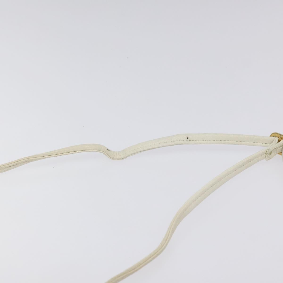 GIVENCHY Shoulder Bag Leather White Gold Auth BA1549