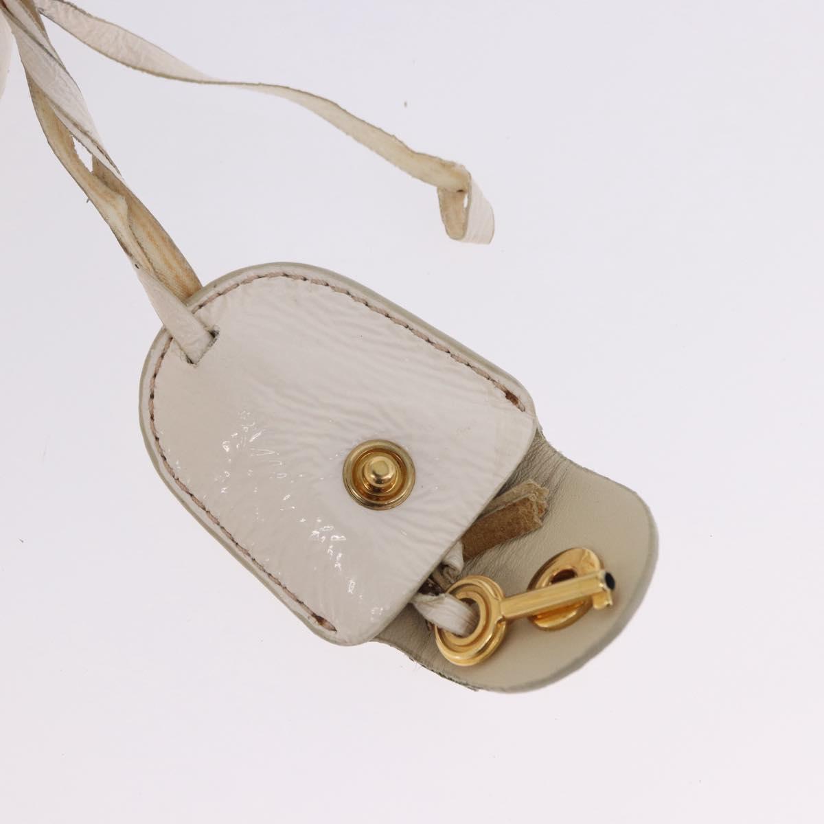 Miu Miu Matelasse Hand Bag Patent 2way White Gold Tone Auth BA15492A