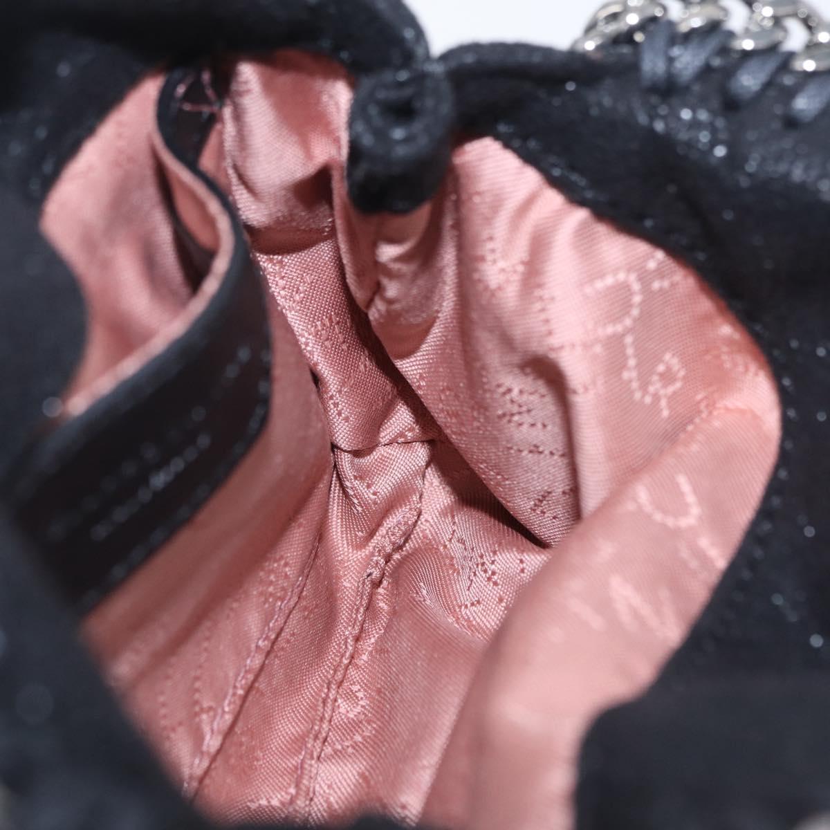Stella MacCartney Falabella Hand Bag Suede 2way Black Silver Auth BA15495
