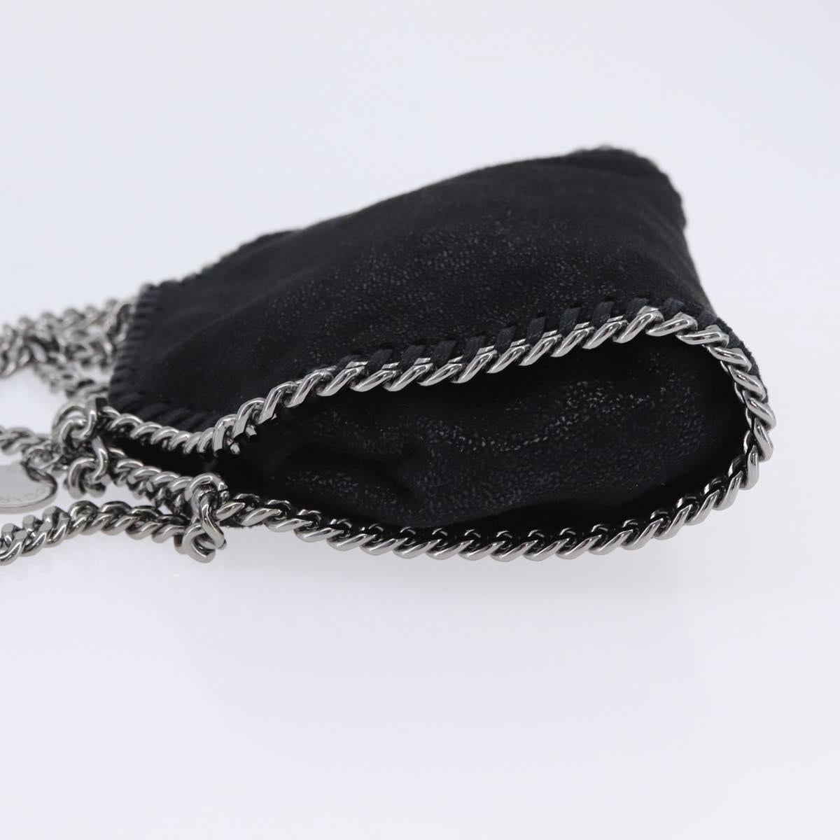 Stella MacCartney Falabella Hand Bag Suede 2way Black Silver Auth BA15495