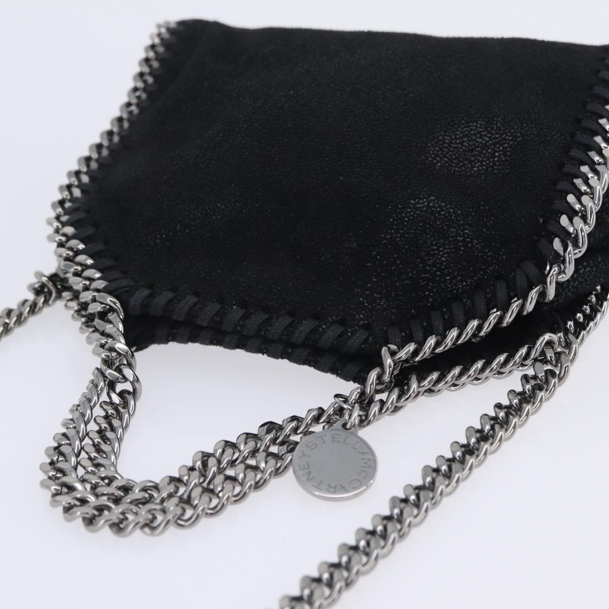 Stella MacCartney Falabella Hand Bag Suede 2way Black Silver Auth BA15495