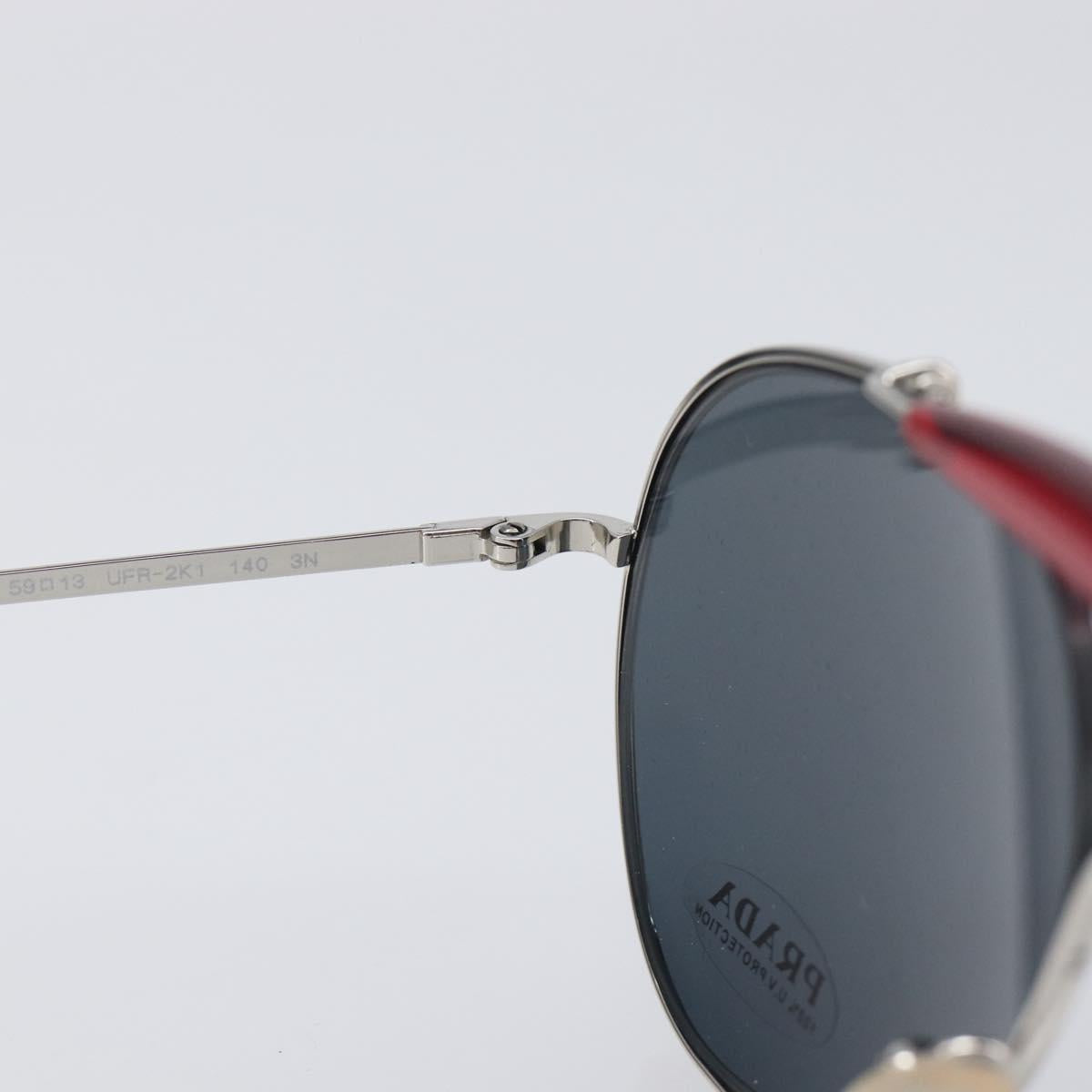PRADA Sunglasses Metal Yellow Red Auth BA15496