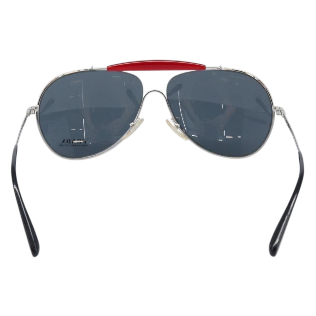 PRADA Sunglasses Metal Yellow Red Auth BA15496