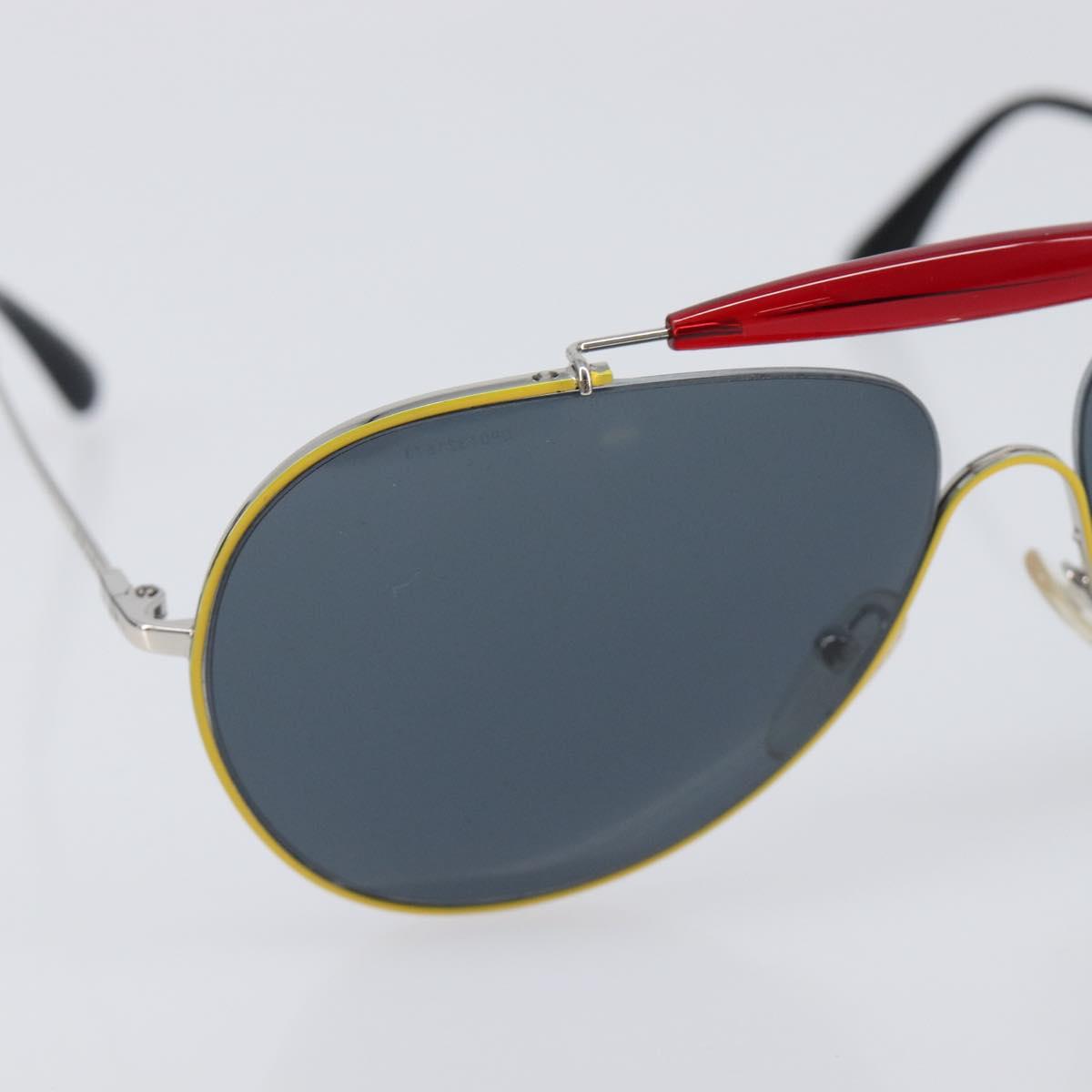 PRADA Sunglasses Metal Yellow Red Auth BA15496