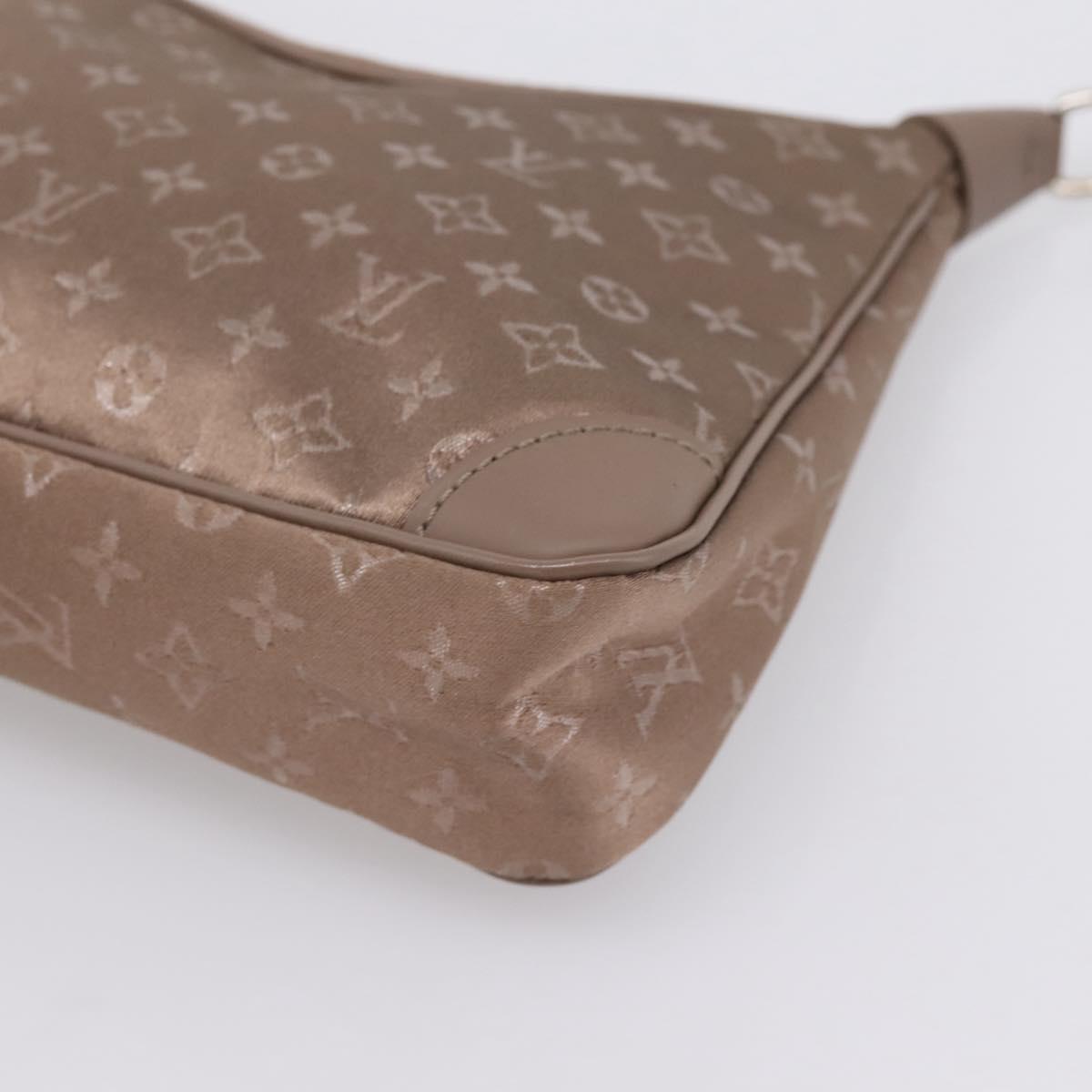 LOUIS VUITTON Monogram Satin Little Boulogne Hand Bag Beige M92143 Auth BA15499A