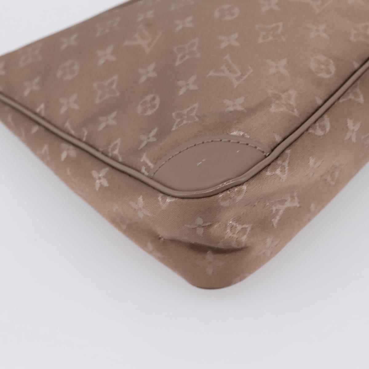LOUIS VUITTON Monogram Satin Little Boulogne Hand Bag Beige M92143 Auth BA15499A
